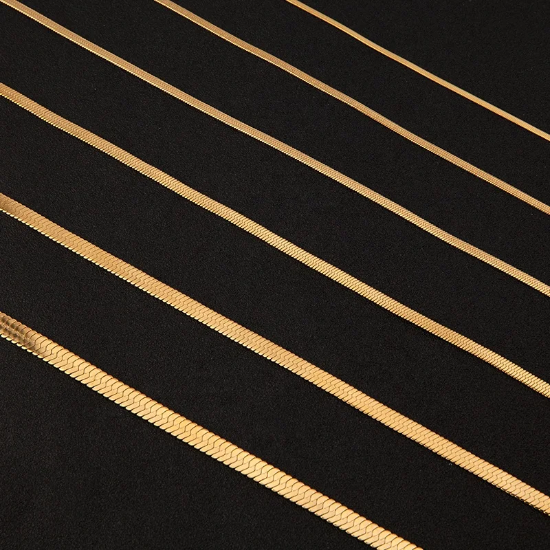 Fashion Trendy Gold Plated Stainless Steel Flat Herringbone Snake Sexy Belt Belly Waist Body Chain