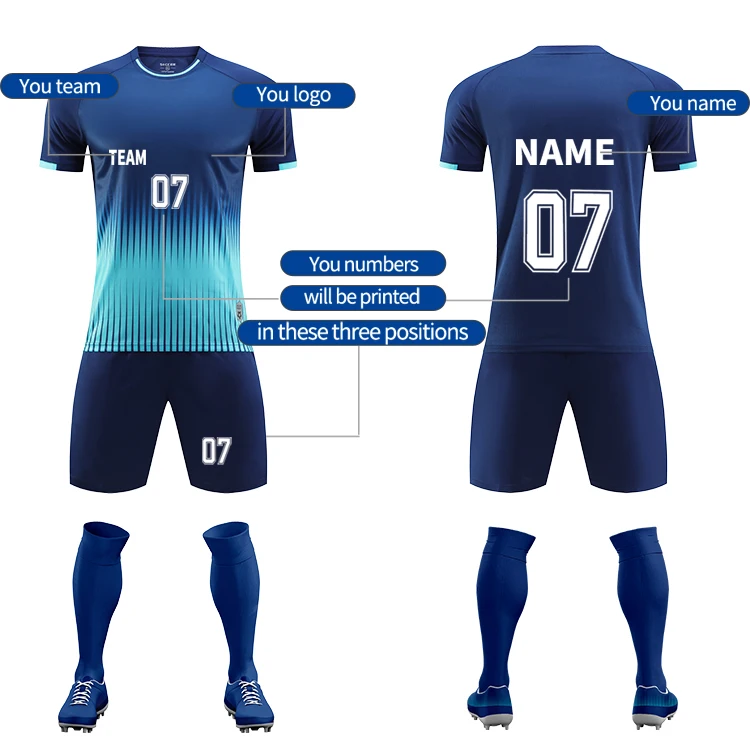 Custom Men Retro Soccer Wear For  Kit Jersey Set Football Uniform Club Soccer Uniforms