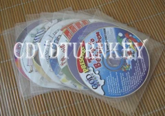 plastic cd dvd plastic sleeve packaging with flap self adhesive pouches