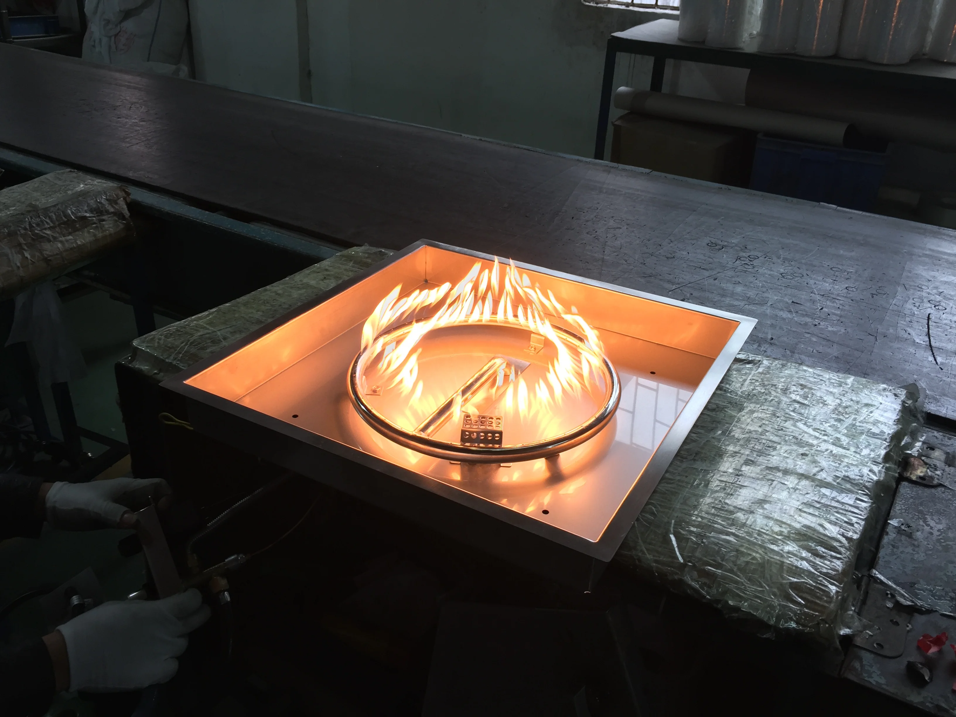 33' Square Backyard Patio Fire Pit BBQ,outdoor garden gas square firepit ,Outdoor square charcoal metal fire pit