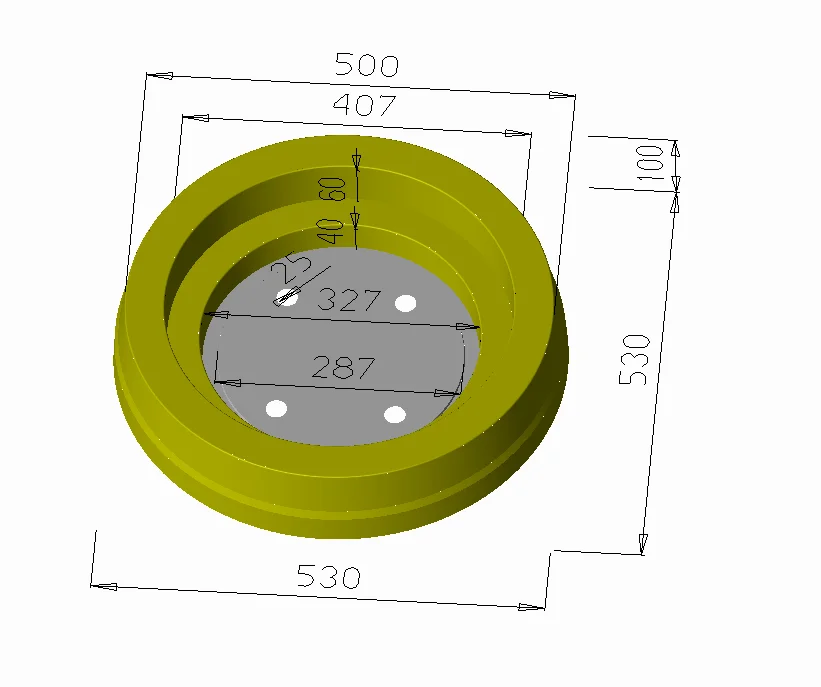 Plastic Mould Set of cover and pedestal for Round Manhole in the neighborhood 20cm Diameter*4