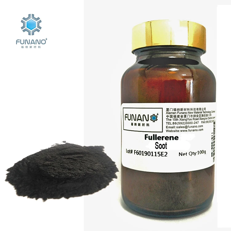 
60%-70% Manufacturer Funano Cheap Purified Carbon Nanotube Carbide Fulleren Black Additives Raw Material Fullerene Soot C60 C70 