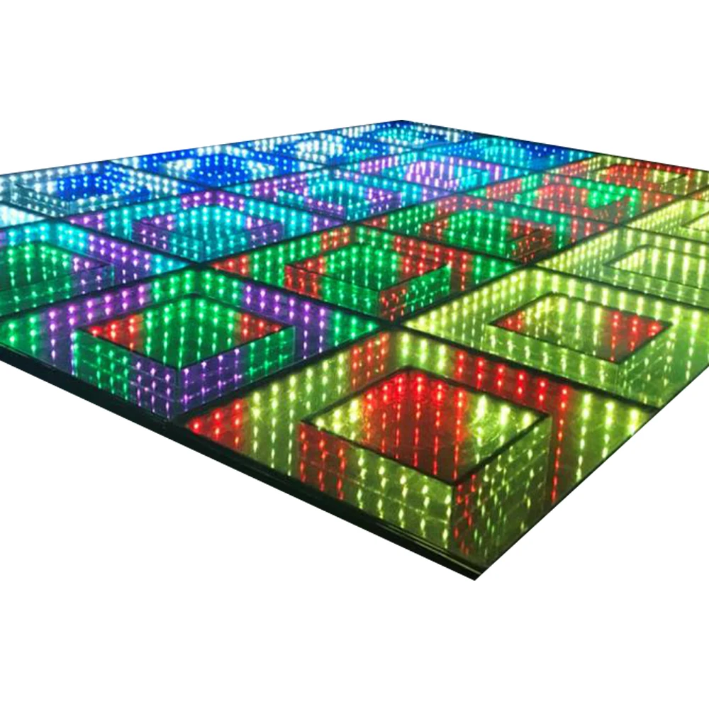 whole sale 1m 3D dance floor Back style led floor DJ Disco Nightclub DMX 3D time Tunnel RGB LED Light Dance Floor