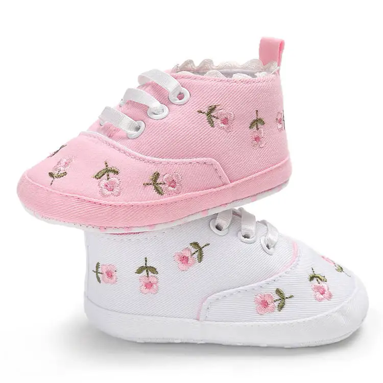 Amazon sells cute flower cotton fabric infant boys and girls 0-18 months baby toddler shoes