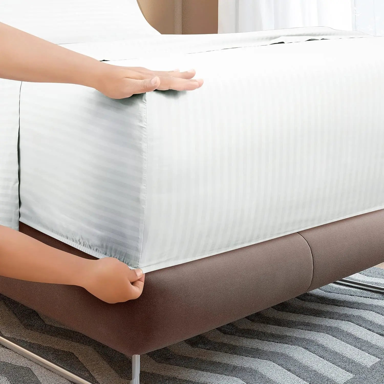 3CM Striped Bedsheet Sets Sabanas Sheets Microfiber Bed Sheet 4 piece Hotel 4 Pcs Bed Sheet Sets