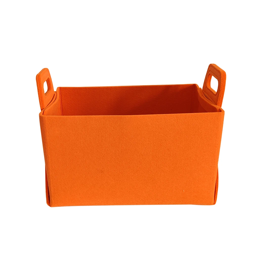Customized Wholesale Soft Fabric Grey Felt Storage Basket For Laundry With Logo