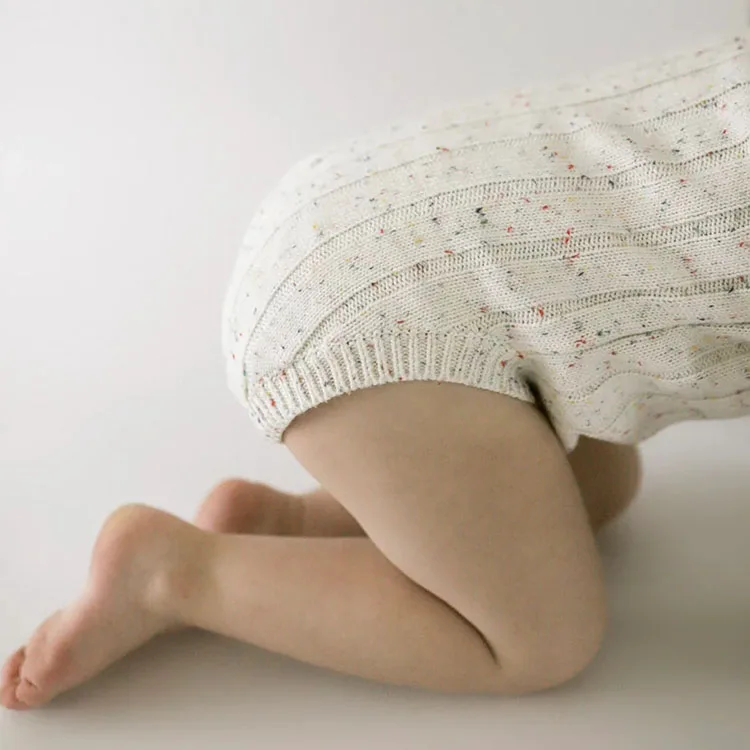 2023 wholesale organic cotton sprinkle wide ribbed baby knitted bodysuit onesie clothes for newborn