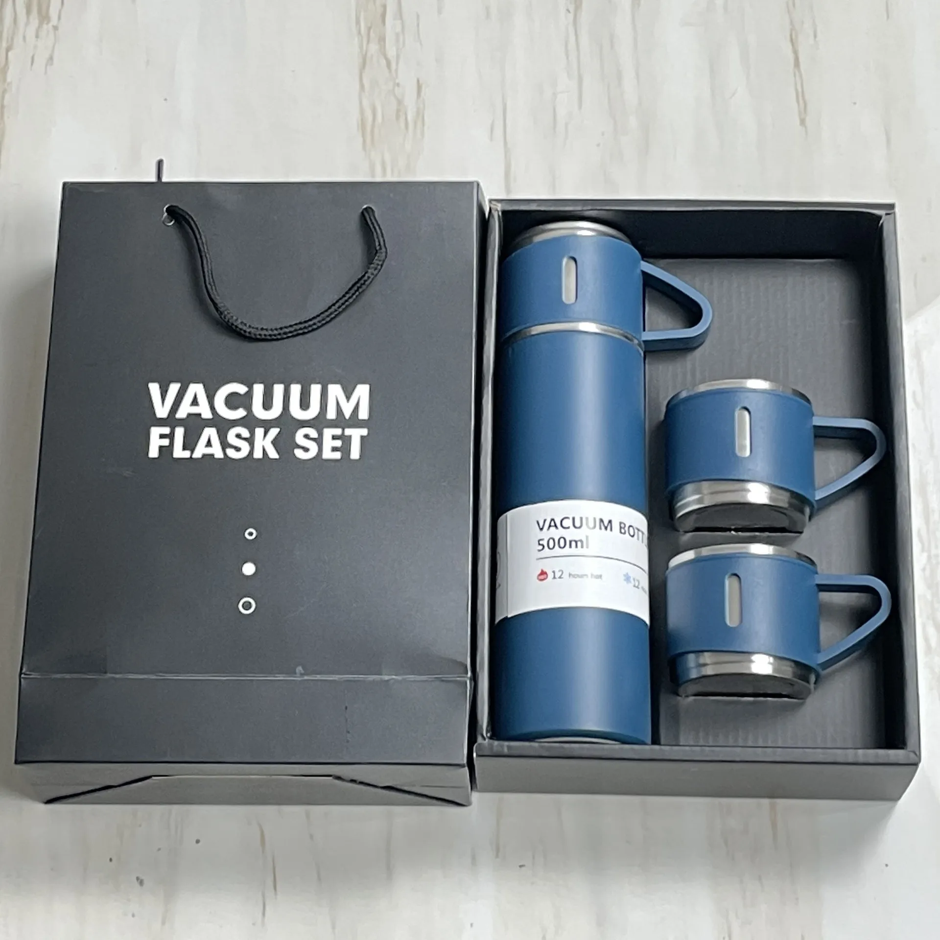 500ML Custom logo Thermos Mug set Vacuum Flask Double Wall Insulated Stainless Steel Water Bottle Coffee thermos with gift box
