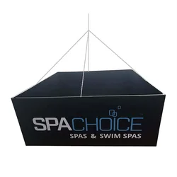 OEM Custom Ez Tube Printed Brand Logo Advertising Sign Circle Trade Display Ceiling Hanging Banner