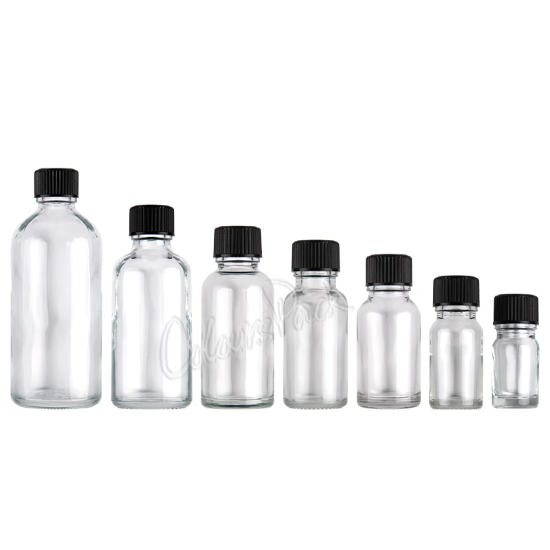 5 10 15 20 30 50 60 100 Ml Empty Boston Round Glass Bottle Perfume 5ml 10ml 15ml 2oml 30ml 50ml 120ml Screen Printing Carton Box