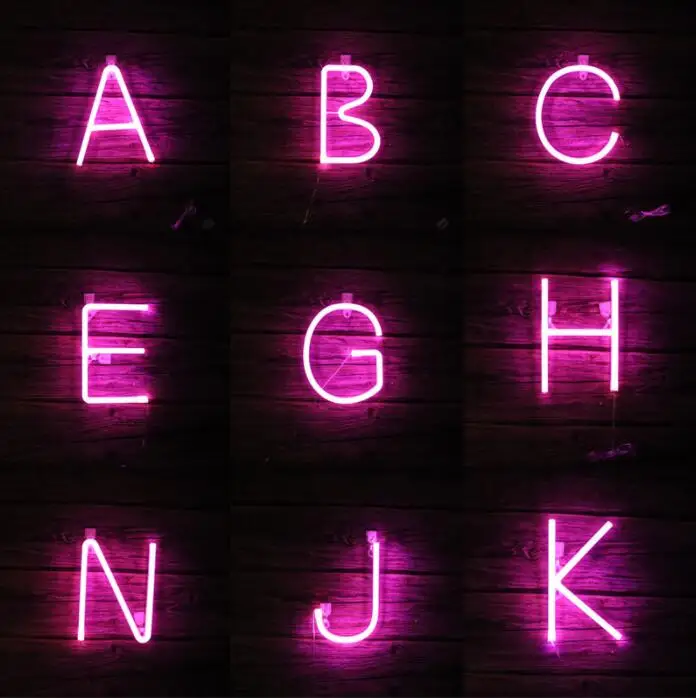 Marquee Letter Lights Battery Operated Usb Happy Birthday Wedding Christmas Wall Room Decoration Led Letter Neon Sign Light