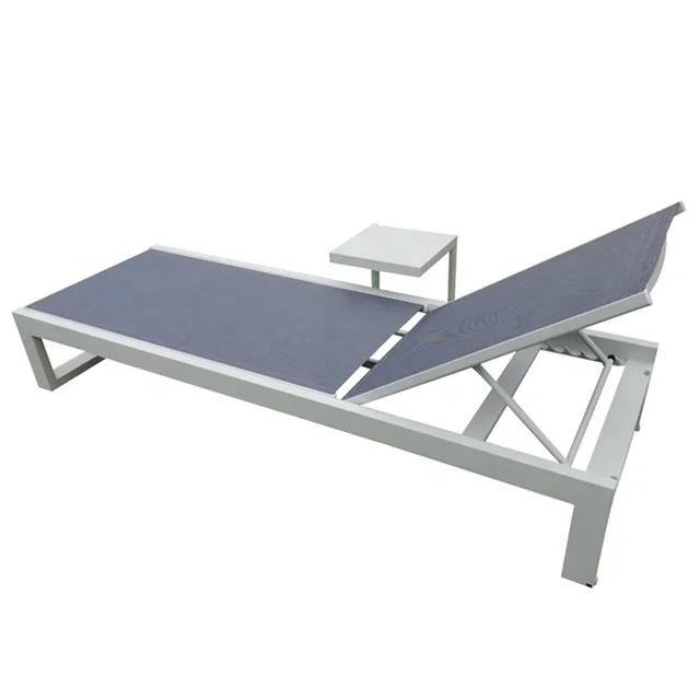 Patio Aluminum Beach Furniture Sun Lounger Chaise Outdoor Light Blue Swimming Pool Chairs Garden Lounge