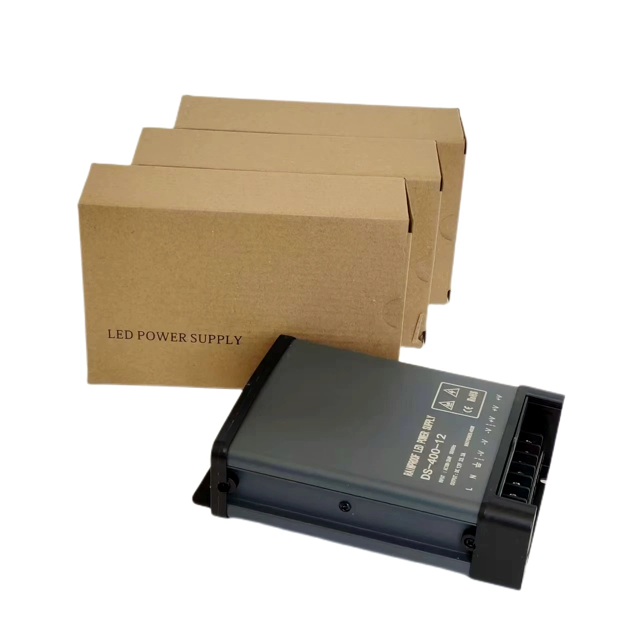 Cheaper price DC 12V 24v 200W 300W 400w 33A 25A 16.6A outdoor rainproof led switching power supply for outside led lights