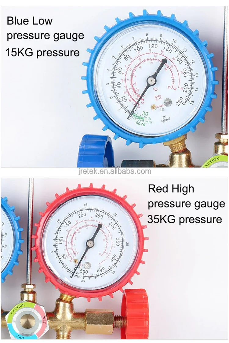Manifold Gauge Set HVAC Refrigeration System Auto air Conditioner AC Charging R134A R502 R410A R404 Tool