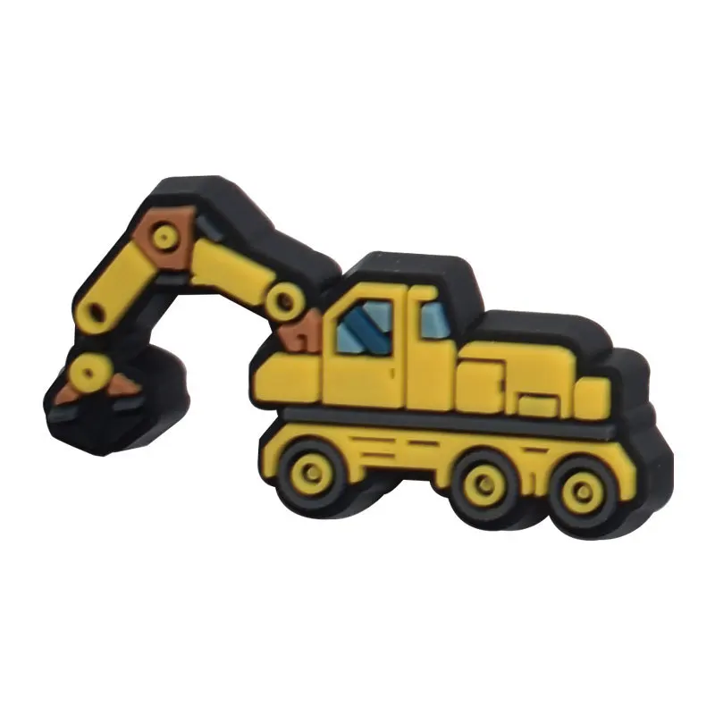 Hot Sale Clog Charms Construction creative engineering car vehicle series excavator shoe charms For Kids Shoe Slippers Charms