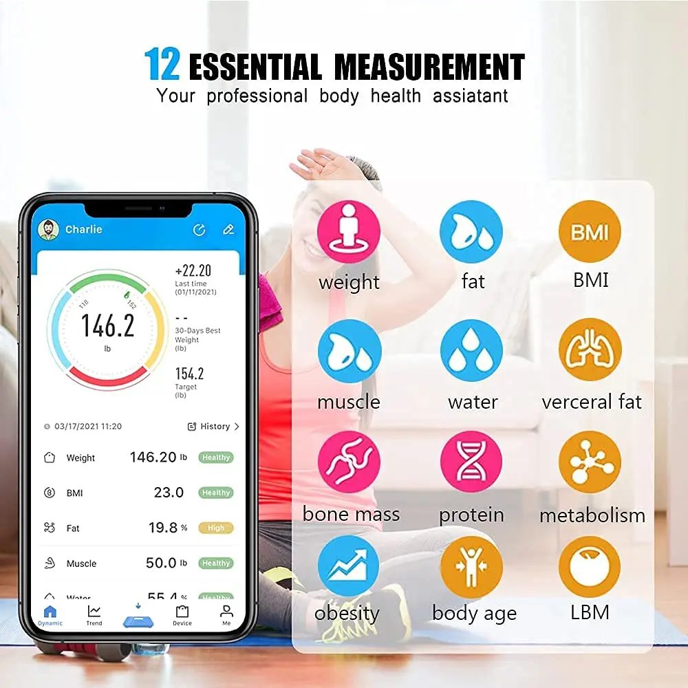 Portable High Sensor Household Floor Scale Electronic Bathroom Digital Weighing Electronic Scale Waterproof Digital Display