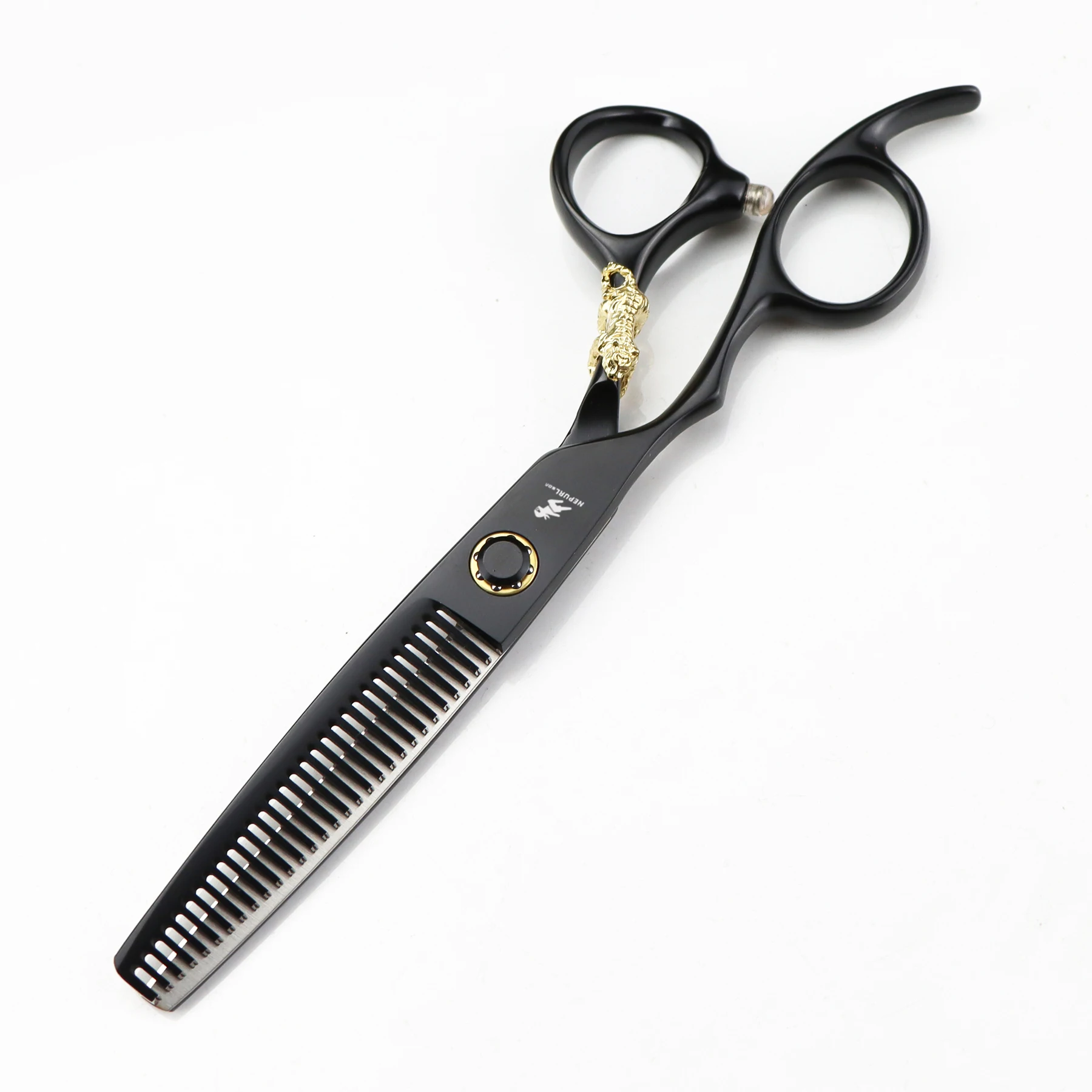 6.0  Inch  NEPURLson left tiger handle  professional  scissors  New Fashion Design Beauty Barber Flat Tooth Scissors