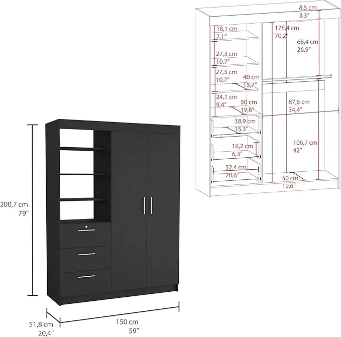 Storage Holder Bag Wardrobe Closet Clothing Armoire