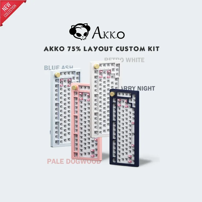 AKKO 5075S Barebone Gasket Mount Keyboard Kit with Knob RGB backlit Side LED 75% layout Wired Mechanical Keyboard