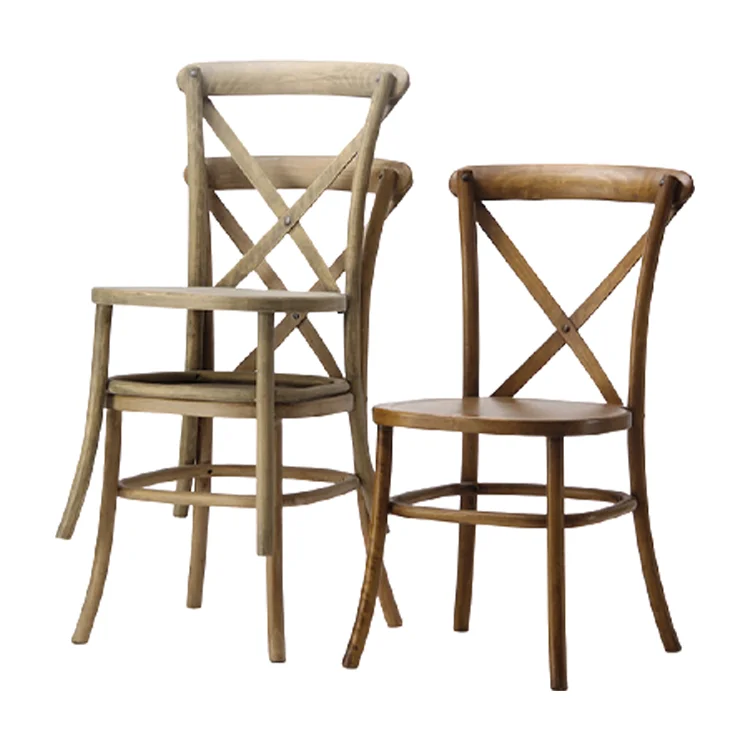 Rustic Vintage Style Bentwood Stackable Chair Wooden Crossback Chair Restaurant Bistro Crossback Dining Chair