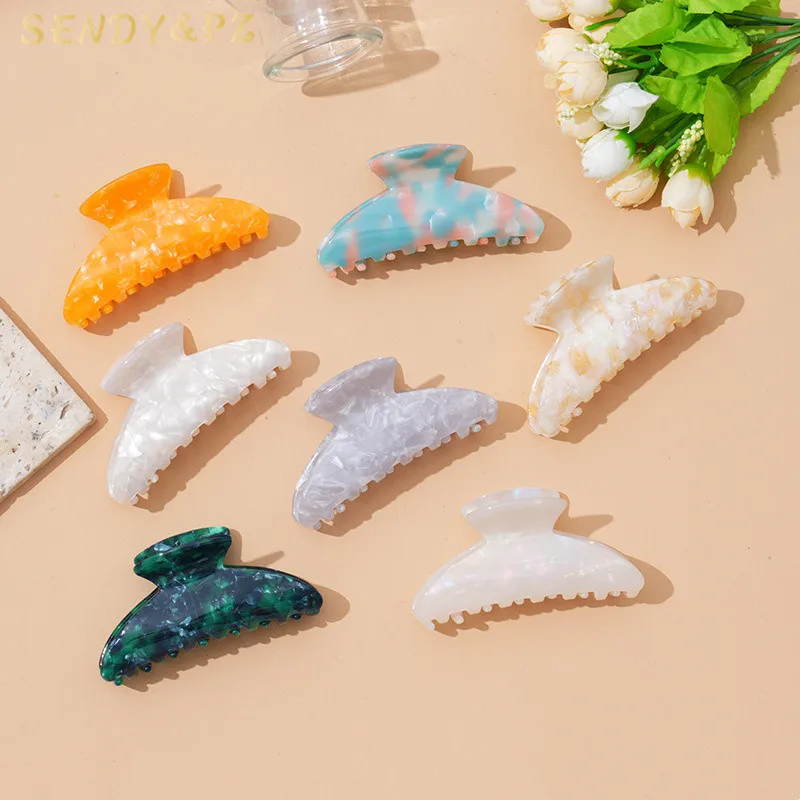 High quality new color acetic acid claw hair fashion 6cm oval women acetate hair claw clip hair accessories