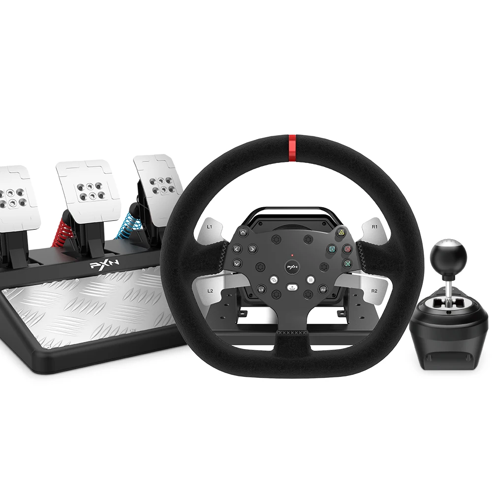 NEW  PXN  V10  3-IN-1 Wired vibration pc driving simulator steering wheel dual motor for XBOXONE/S PC PS4