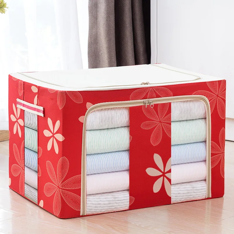 Multifunction Storage Bags Organizer Steel Frame Clothes Foldable Fabric Storage Boxes