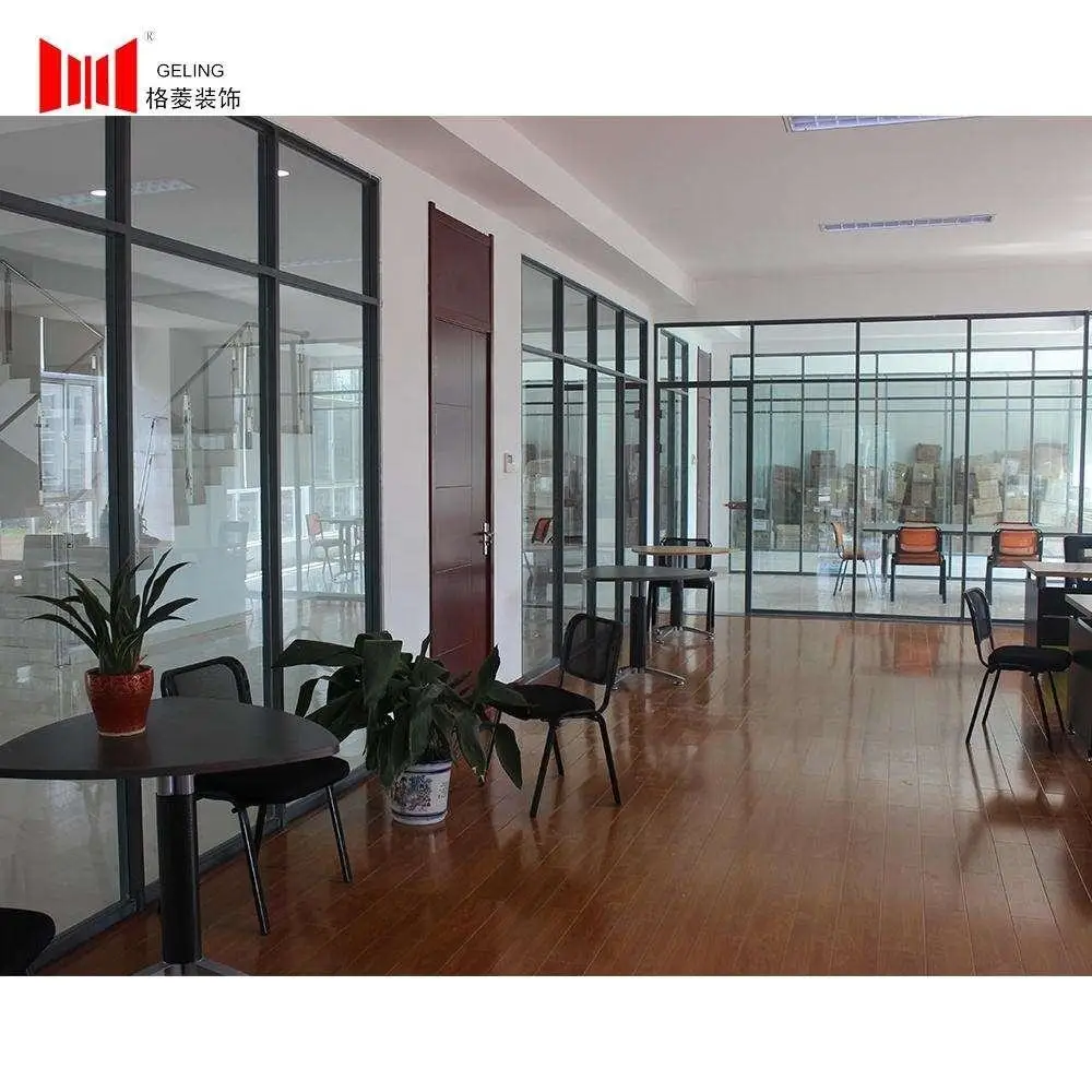 40mm thickness Aluminum frame tempered glass separating offical partition wall for office house