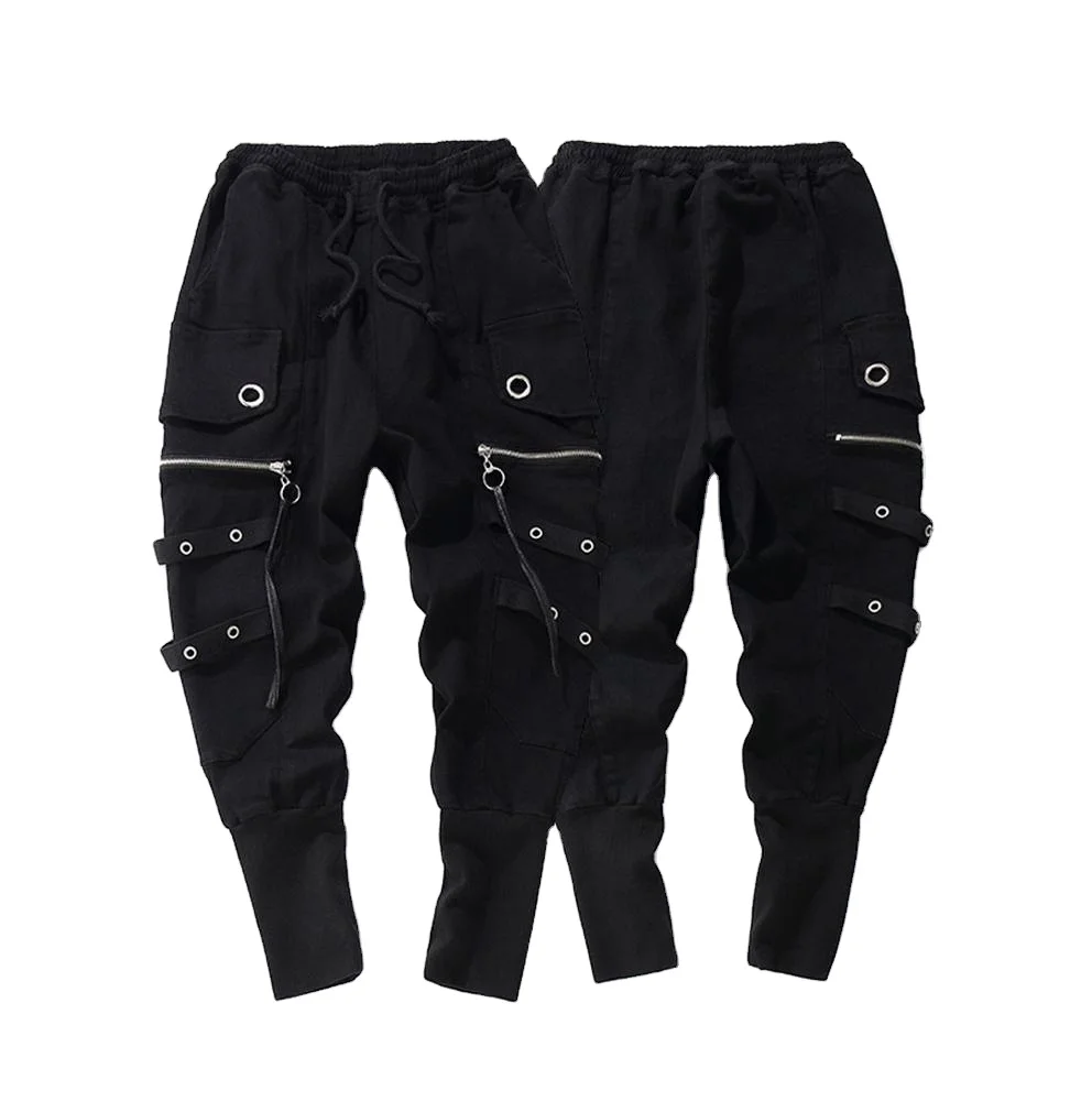 Custom Fashion Drawstring casual men high quality Joggers black Sweatpants Hip Hop Men streetwear casual Trousers Cross-pants