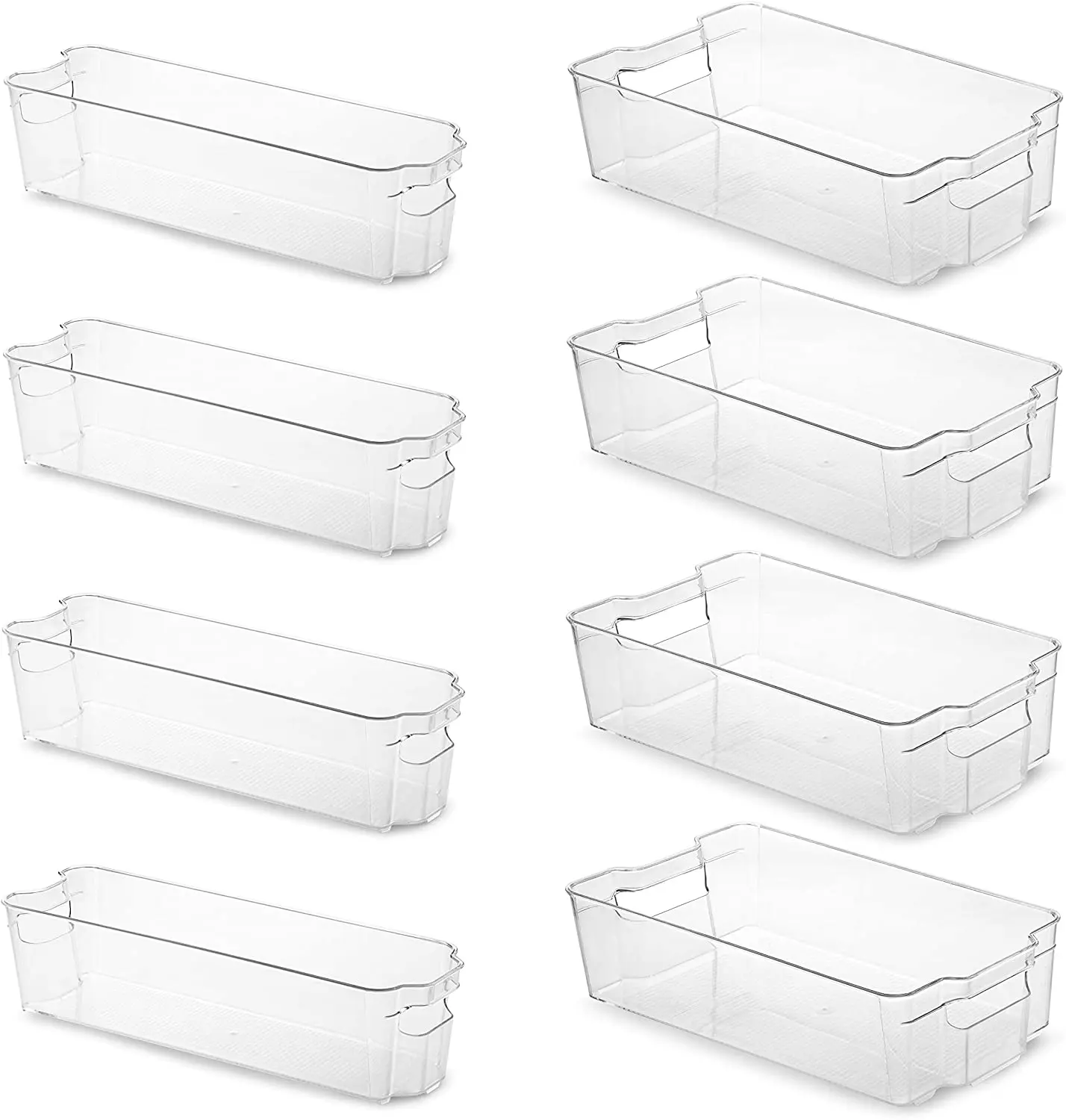 Refrigerator Storage Organizer Bins Clear Plastic Bins For Fridge Freezer Kitchen Cabinet Pantry Organization set of 8