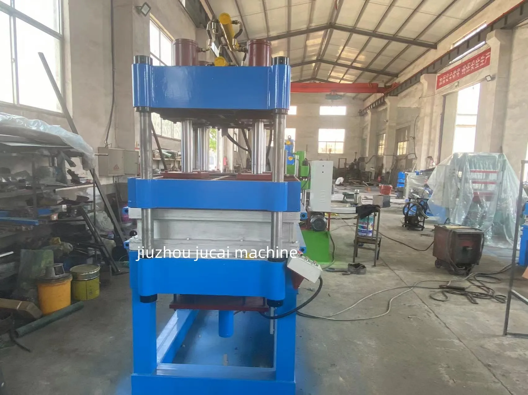 Fully automatic vulcanizing machine for rubber floor tiles , crumb rubber press machines