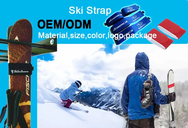 Adjustable Ski Wraps Ties Multi-Use Gear Organizer Ski Fastener Straps for Skis Snowboards