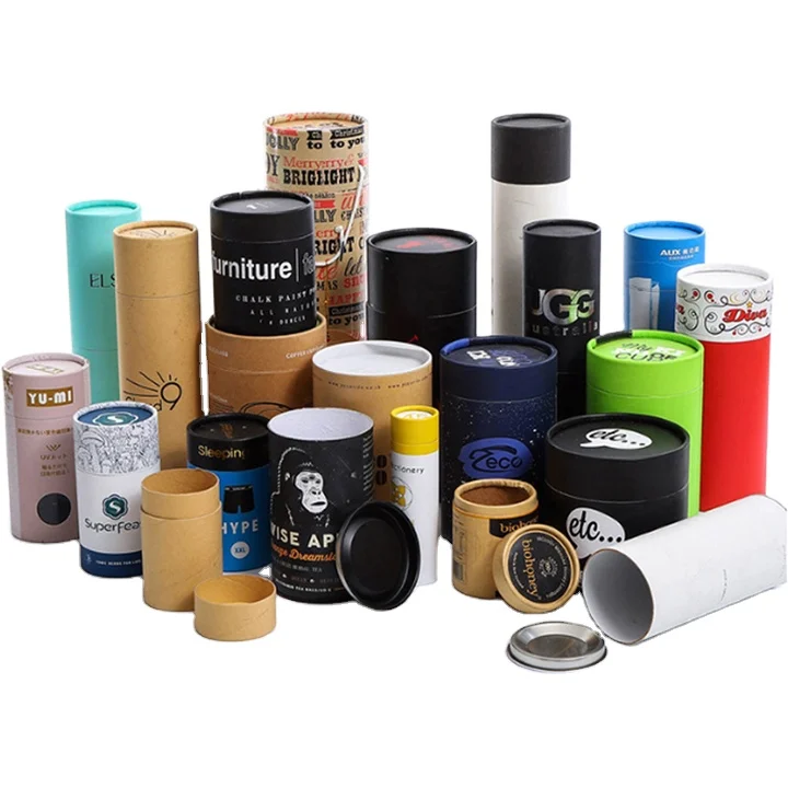 wholesale new round face for car tissue happy birthday orange cylinder 115 mm rigid paper tubes cylinder packaging box
