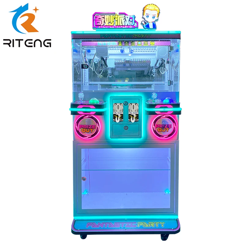 Riteng Outdoor Coin Operated Toy Crane Mini Claw Game Machine Japanese 2 Player Small Toy Mini Doll Plush Crane Claw Machine