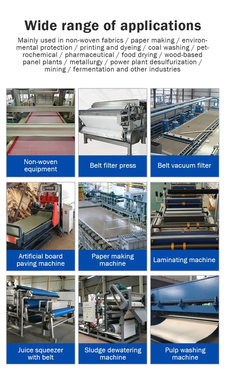 Making Press Felt for Paper Mills Sludge Dewatering Filter Polyester Spiral Linear Wire Mesh Screen Conveyor Belt