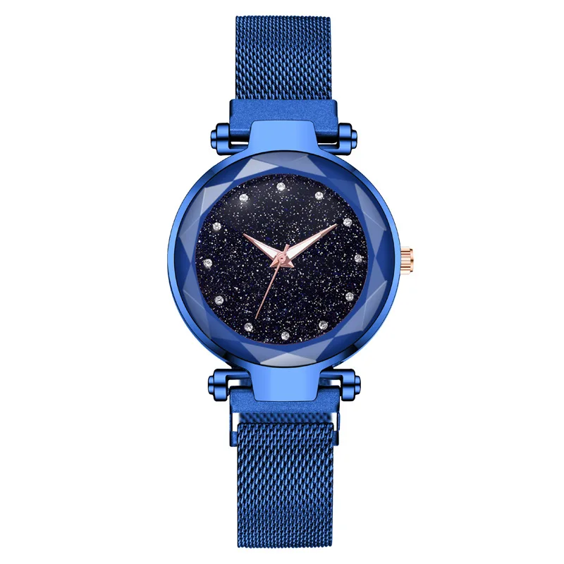
Dropshipping Cheap Luxury Diamond Starry Sky Watch,Fashion Custom Logo Private Label Magnetic Strap Lady Wrist Watch Women 