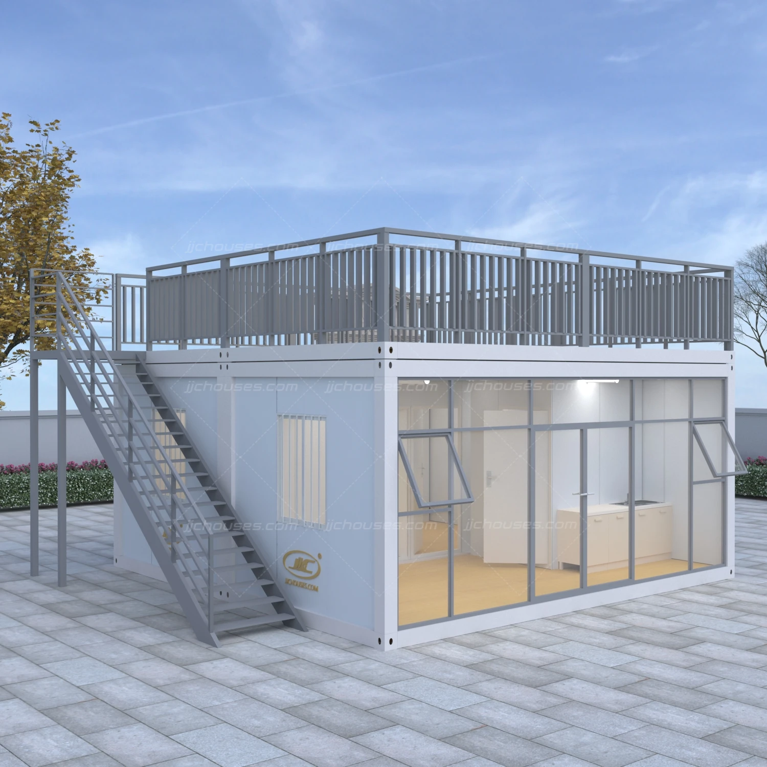 Wood modular home bungalow container, high quality prefab home container, low cost prefab water bungalow