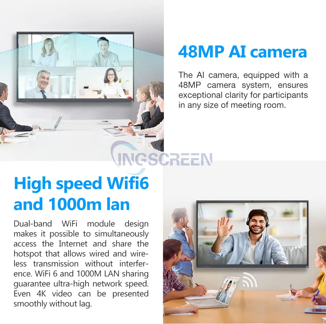 55 65 75 86 98 Inch 4k Interactive Whiteboard Smart Tv Board All In One Interactive Screen Panel With Projector For Classroom