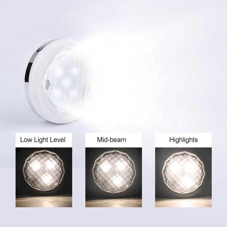 Wireless Closet Wardrobe Under Cabinet Lighting 6 Pack White gold edge LED Puck Light LED Cabinet Lights with Remote Control