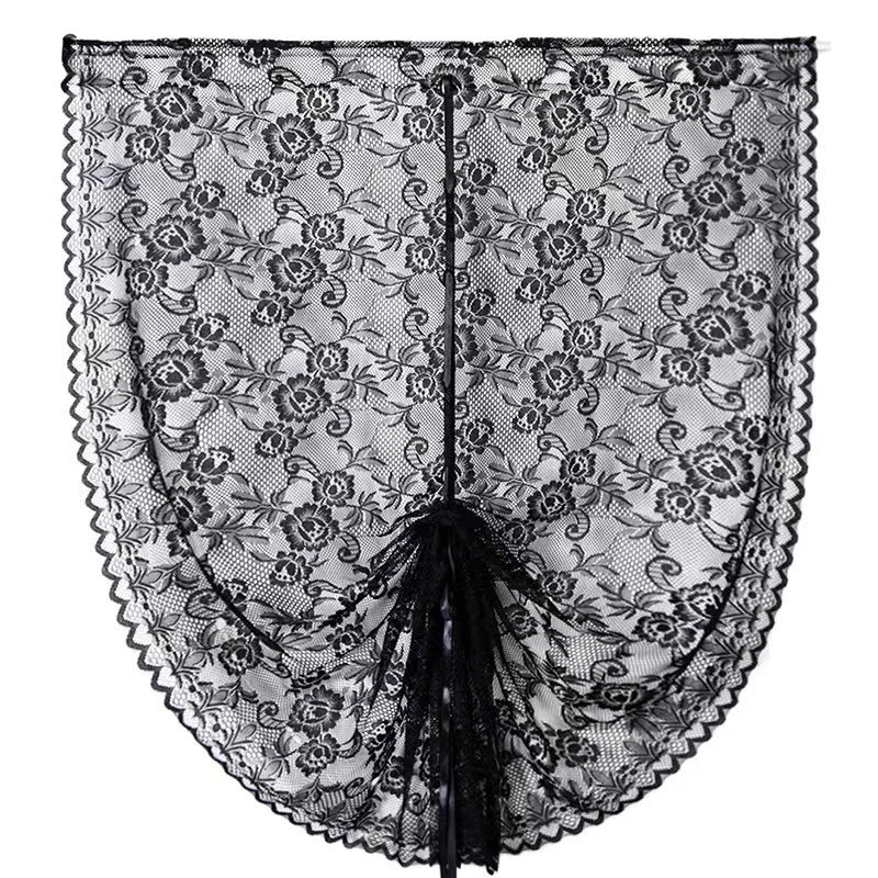 Garden lace gauze curtain bay window curtain wholesale crochet bedroom half short door curtain
