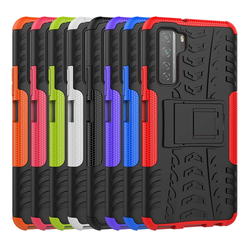 Гибридный противоударный чехол для телефона с подставкой Huawei P40 Lite прочный защитный чехол-бампер