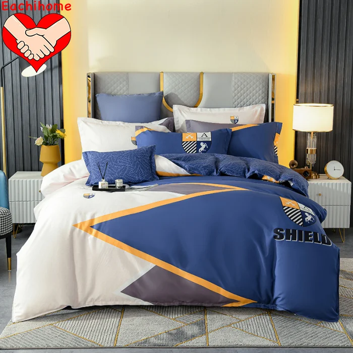 New geometric cashmere feeling four piece bedding set