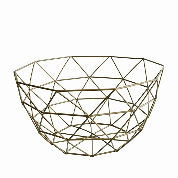 Hot Selling Modern Home Decorative Iron Wire Fruit Basket Metal Mesh Basket