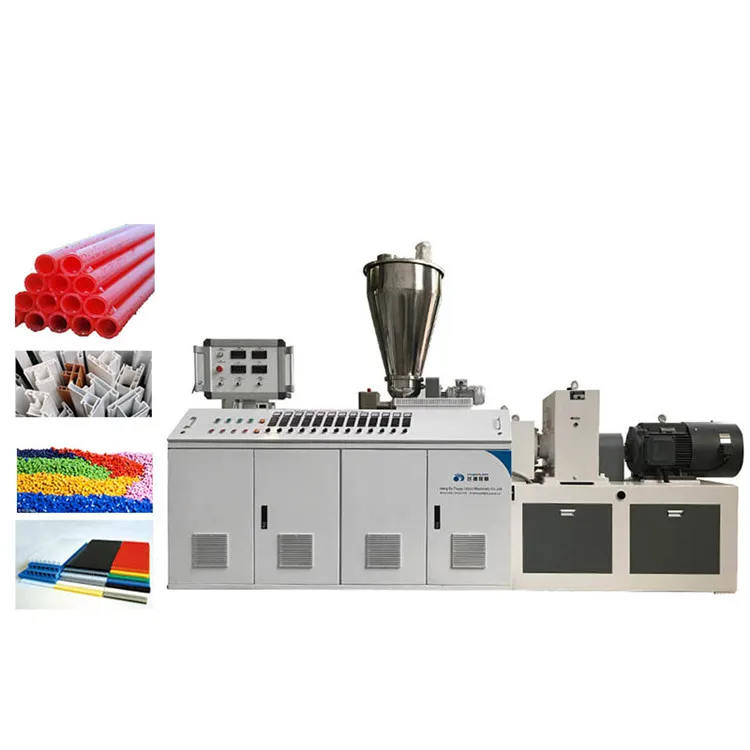 Faygo Union conical double screw extruder plastic drainage UPVC pipe production machine