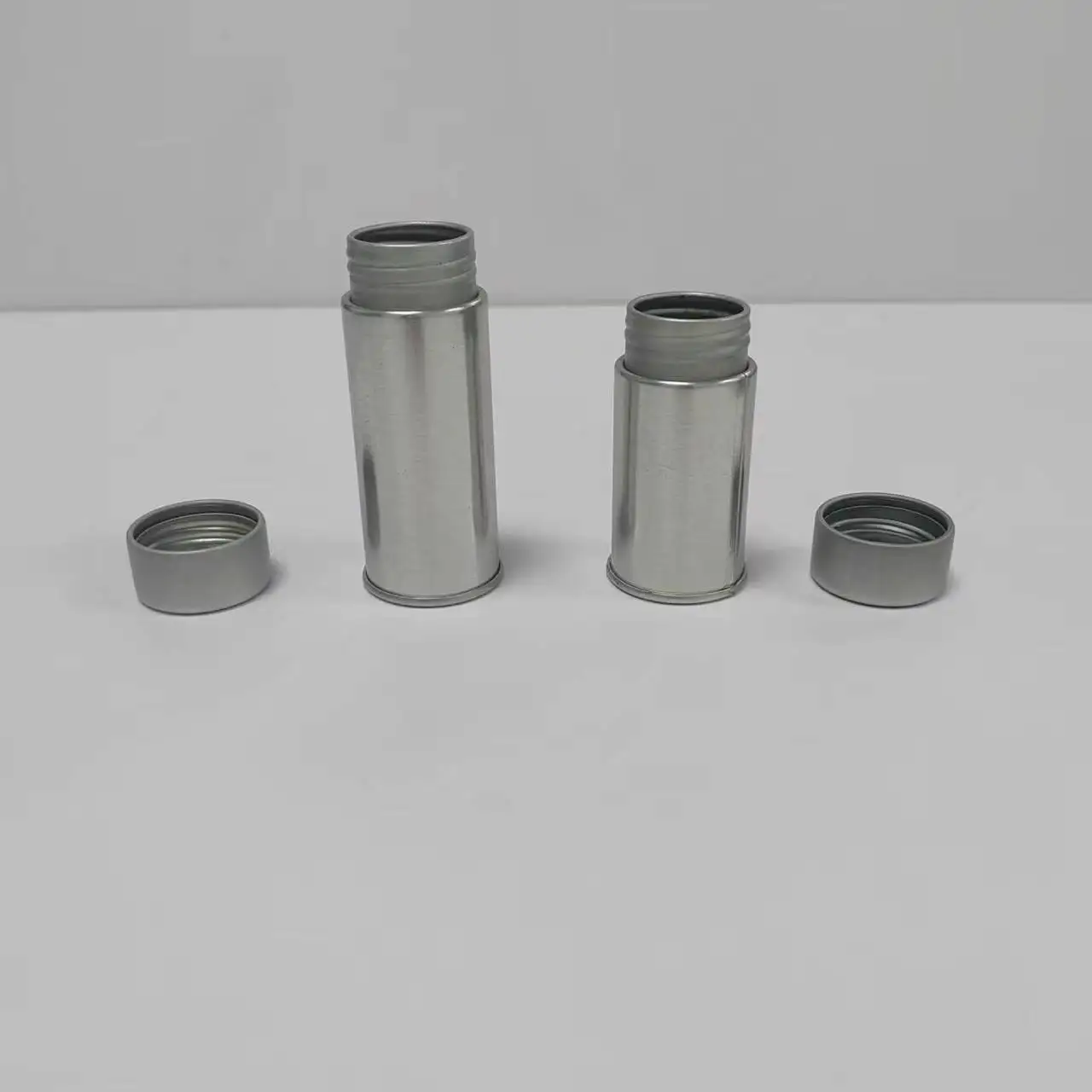 Childproof Child Resistant Round Cylinder Shape Tin Cans Tubes Reusable Metal Food Customized Small Tin Boxes Tin Pack 80mm