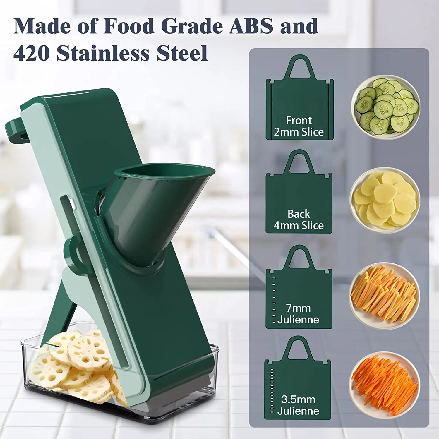 Once For All Vegetable Slicer Manual Adjustable Mandoline Slicer Dicer Julinner With Stainless Steel Blade Vegetable Cutter