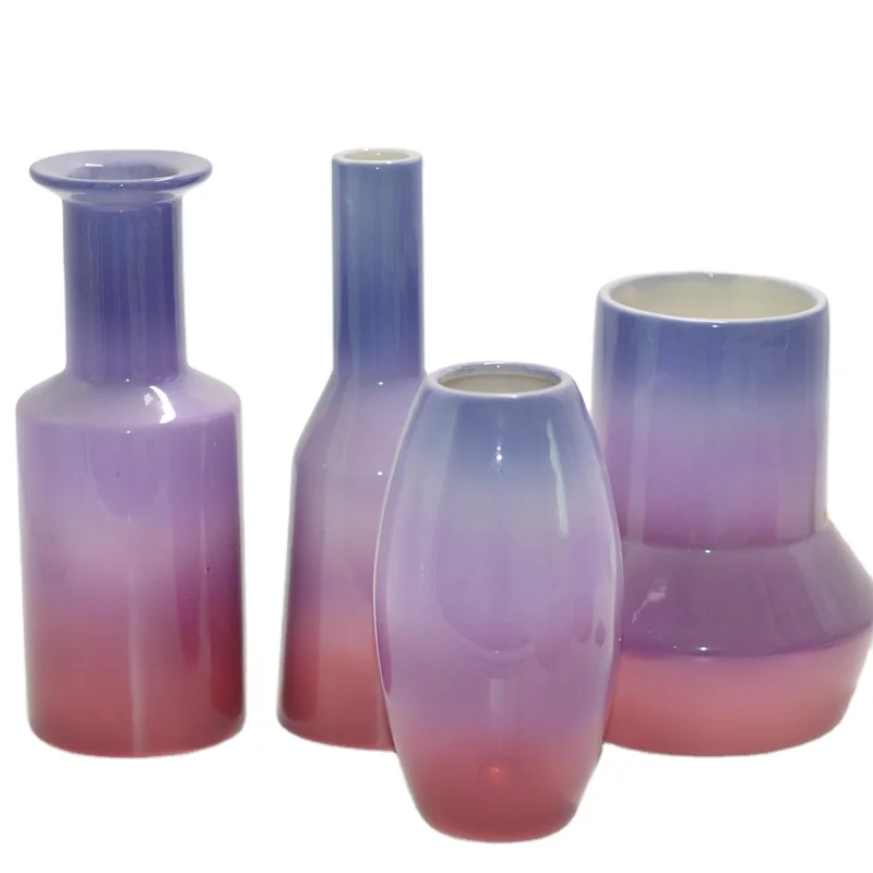 Керамическая ваза градиентного цвета, ваза для сухих цветов для домашнего декора, наборы цветных керамических цветочных ВАЗ