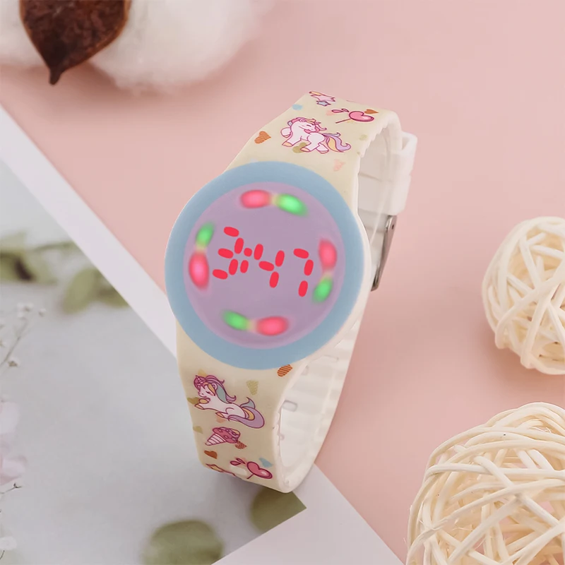 Fashion Cute Unicorn Pattern Kids LED Silicone Watch Wholesale Price