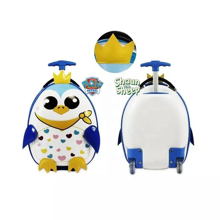 OEM EVA PU owl strong handle PVC free bolsos con rueda de ninos kids trolley suitcase with ears