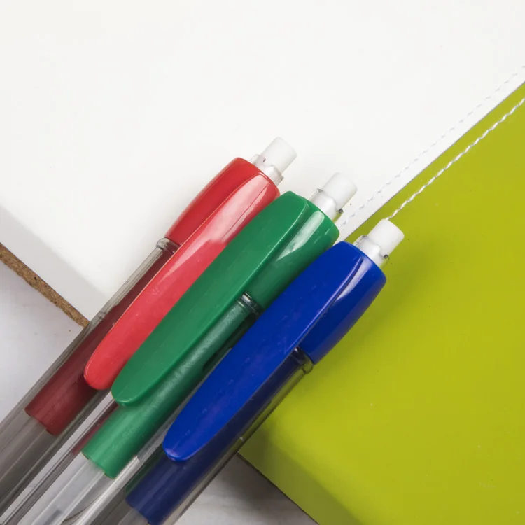 multi colors custom logo high quality plastic clear barrel silicone soft grip 0.5 mm lead mechanical pencil with refill